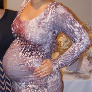 RUCHED T SHIRT MATERNITY DRESS